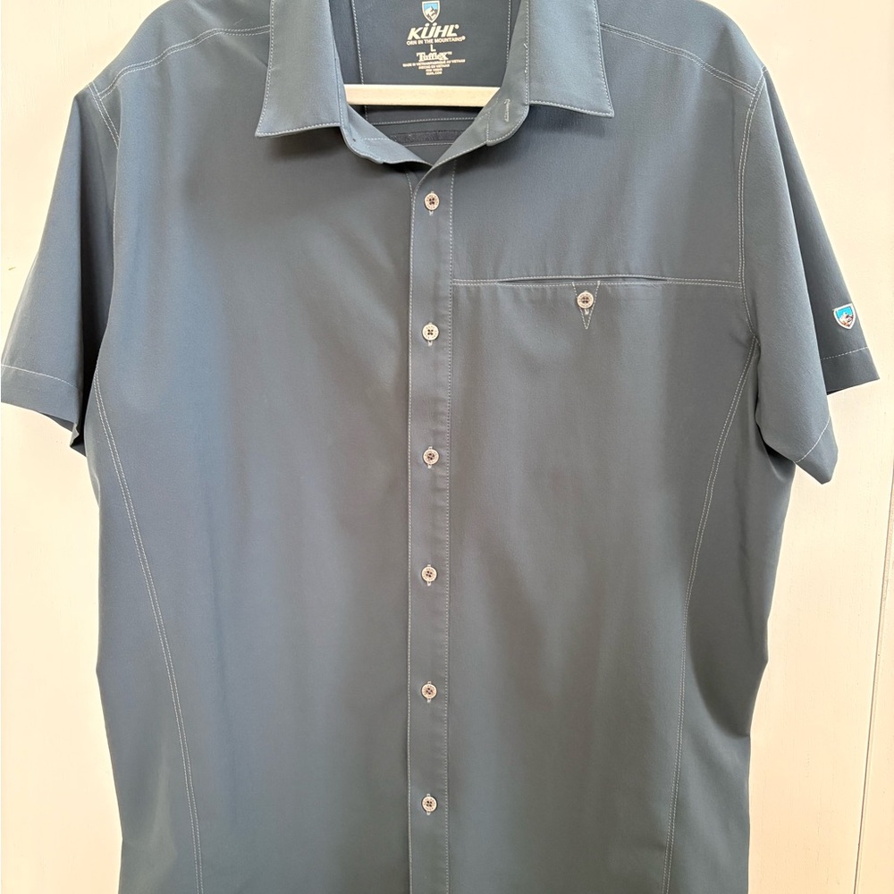 Kuhl Men's Large Slate Blue Short Sleeve Shirt